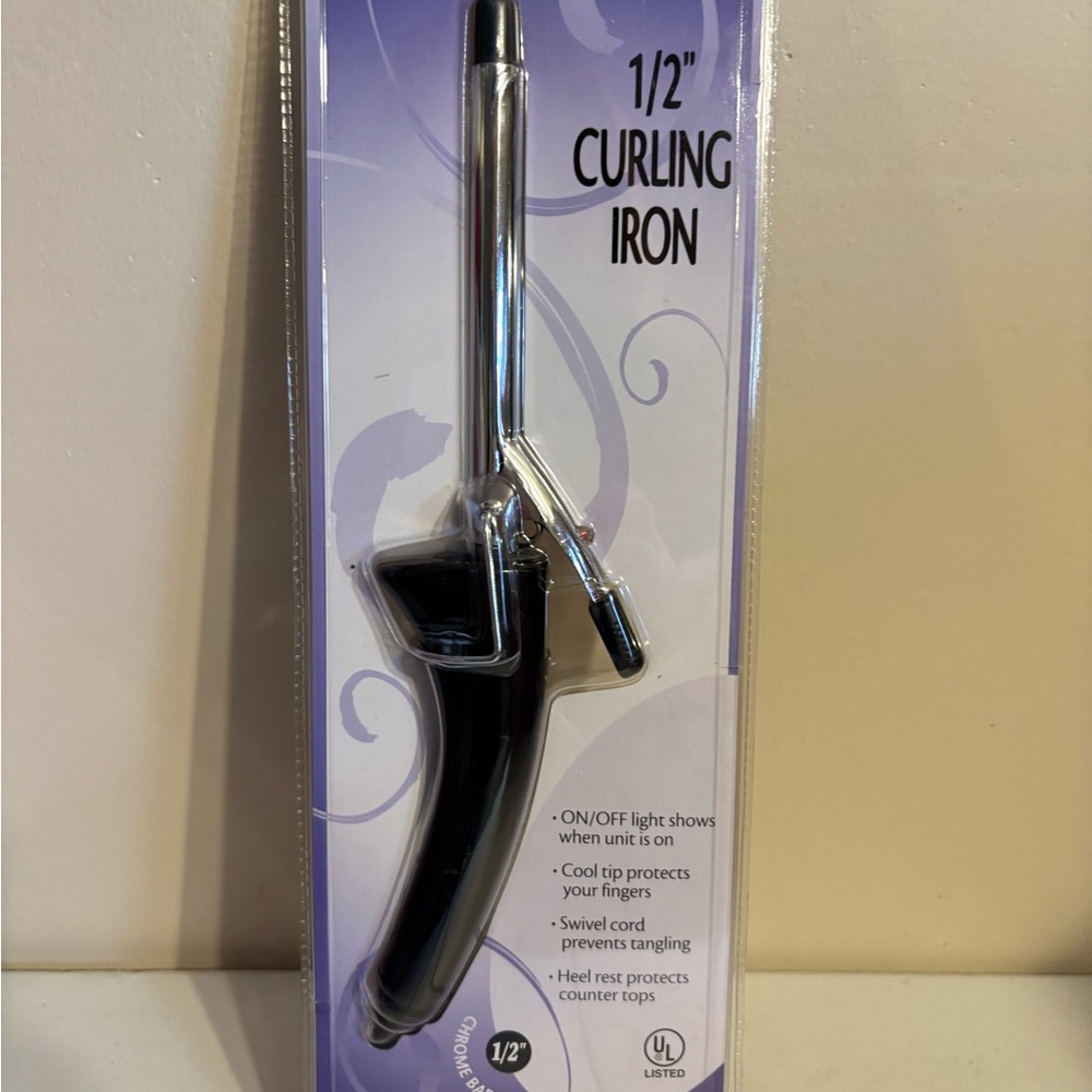 New Perfection 1/2” Curling Iron Chrome Barrel NIB